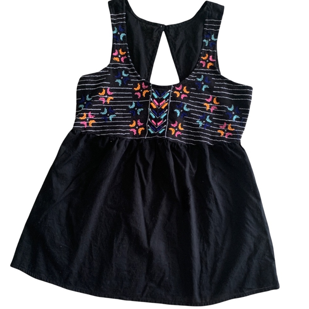 Black Embroidered Mudd Tank Top Size XS